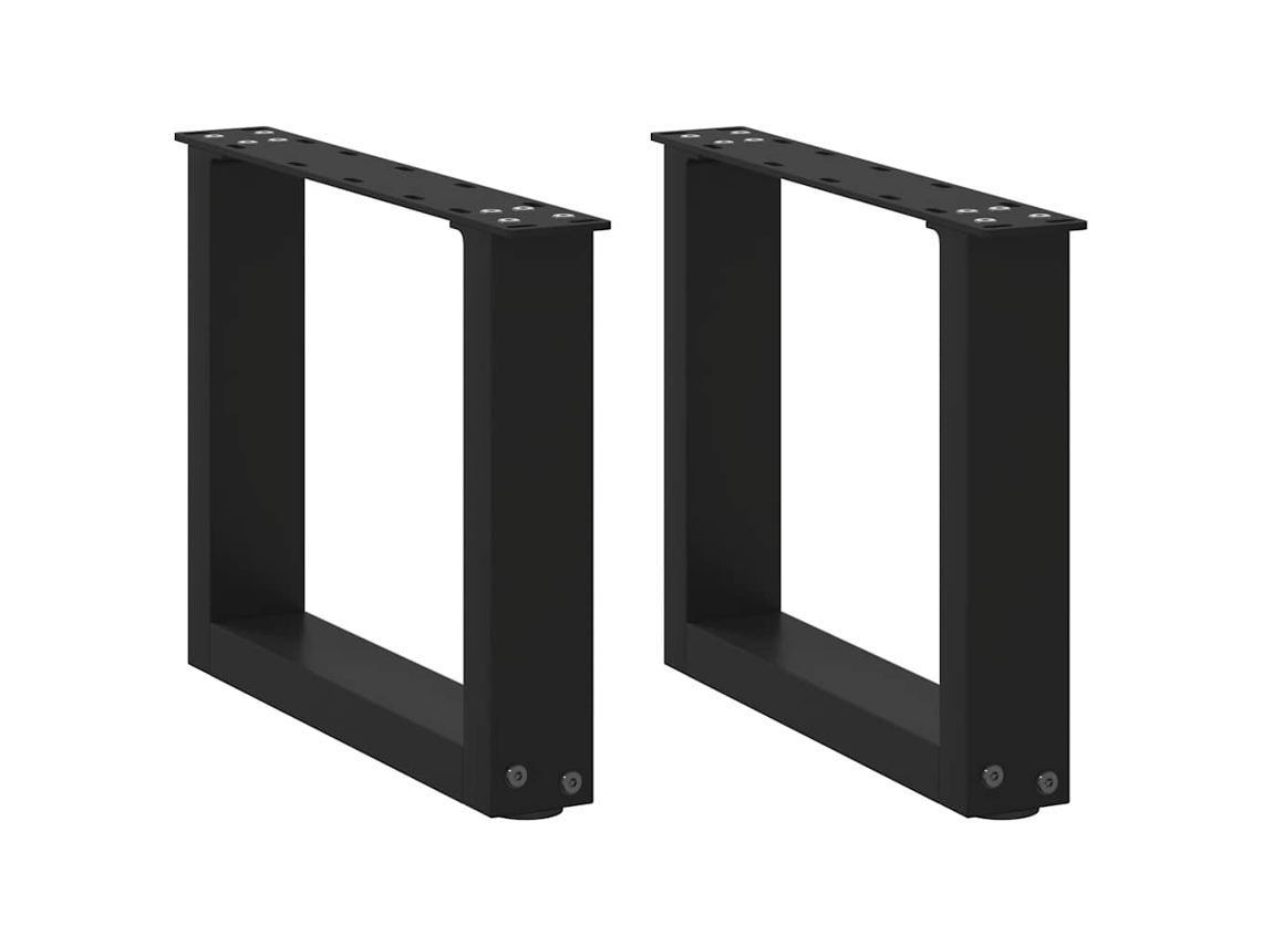 vidaXL Pernas mesa centro 2 pcs em forma de U 30x(30-31) cm aço preto
