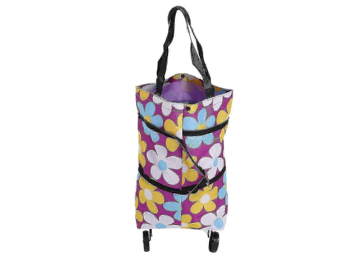 Conjunto de Sacolas de Compras Dobráveis ​​de Lona com Rodinhas GOKOCO