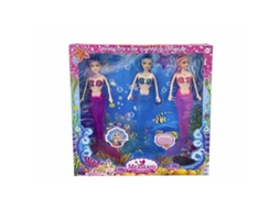 Set Bonecas 3 Peças Sereia 34,5x36,5x4 cm