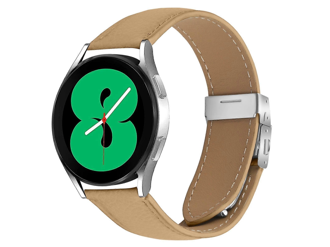 Pulseira De Couro Com Textura De Lichia E Fivela Tartaruga Prateada, 20 Mm