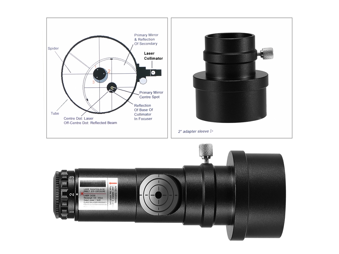 Colimador Laser Telescópio 1.25/2 Polegadas 7 Níveis