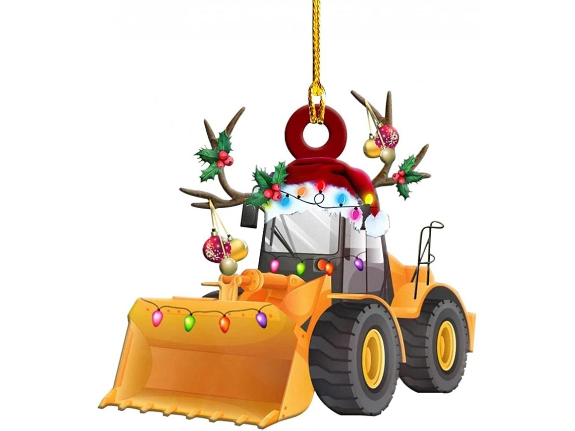 Decoração De Natal Laxiscreed Com Pendentes De Caminhão, Carro De Bombeiros, Escavadora E Jeep Para Árvore