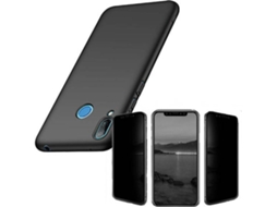 Kit Capa e Película 5D Anti-Spy Huawei Y7 2019 SlimShield Preto