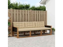 Vidaxl Conjunto De Sofás Para Exterior 3 Unid. Natural E Bege