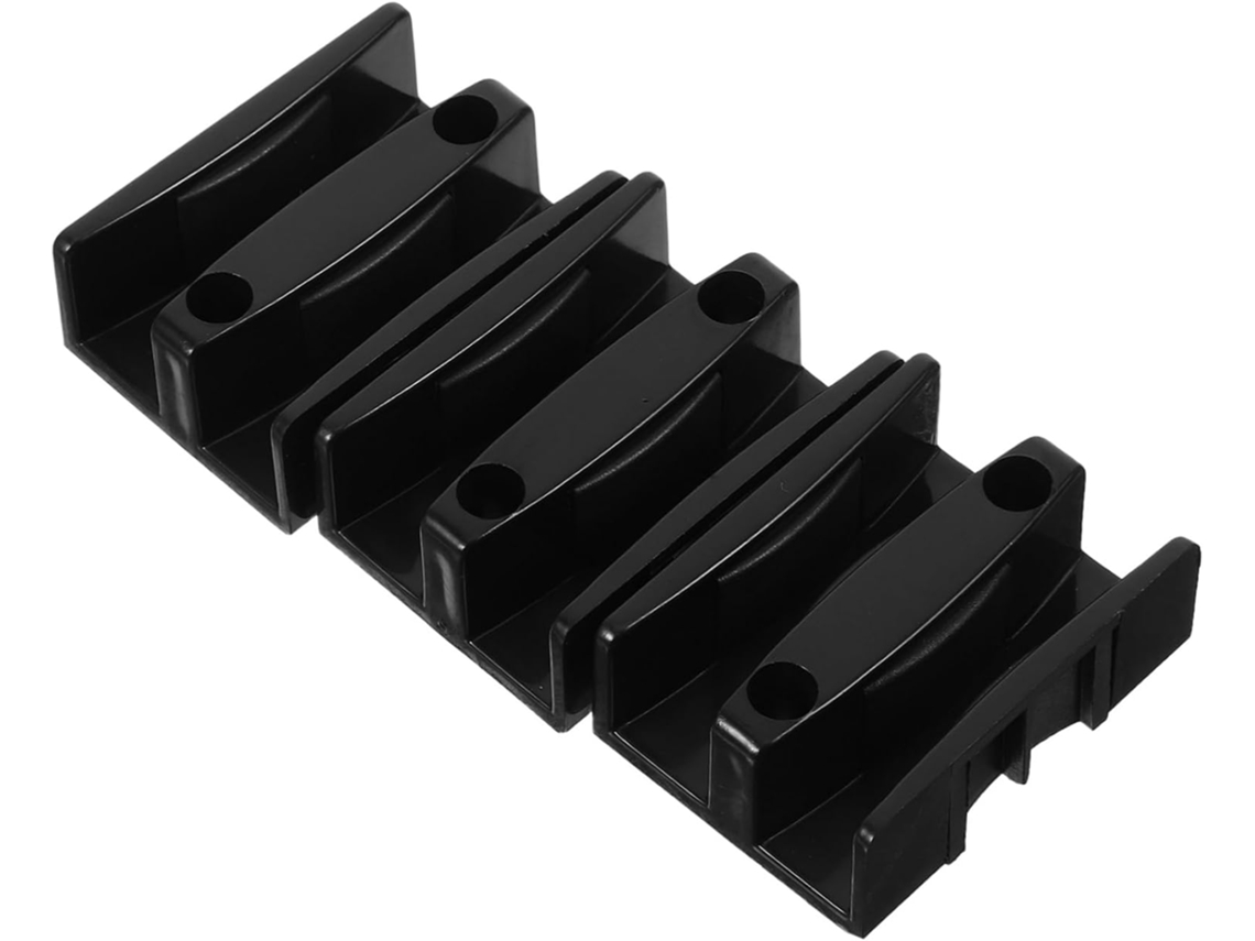 Guia E Batente Inferior Para Porta De Box Chuveiro Em Plástico Preto, Conjunto De 3 Peças Para Trilho Porta Correr