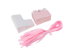 Caixas de Papel para Doces com Pegada de Bebê Rosa para Casamento e Chá de Bebê com MARCA