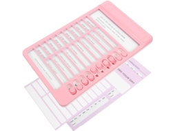 Quadro de comportamento de plástico rosa para meninos e meninas, incentivando a conclusão de tarefas.