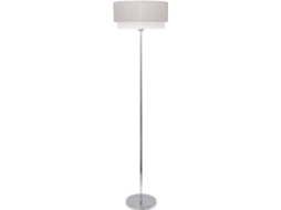 Candeeiro de Pé FABRILAMP Kenya (Cinzento - E27 - Máx. 60W - Tecido)