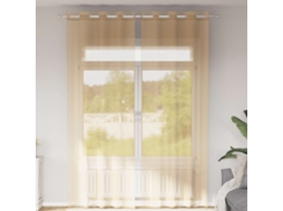 Vidaxl Cortinas De Voile Com Ilhós 2 Pcs Areia