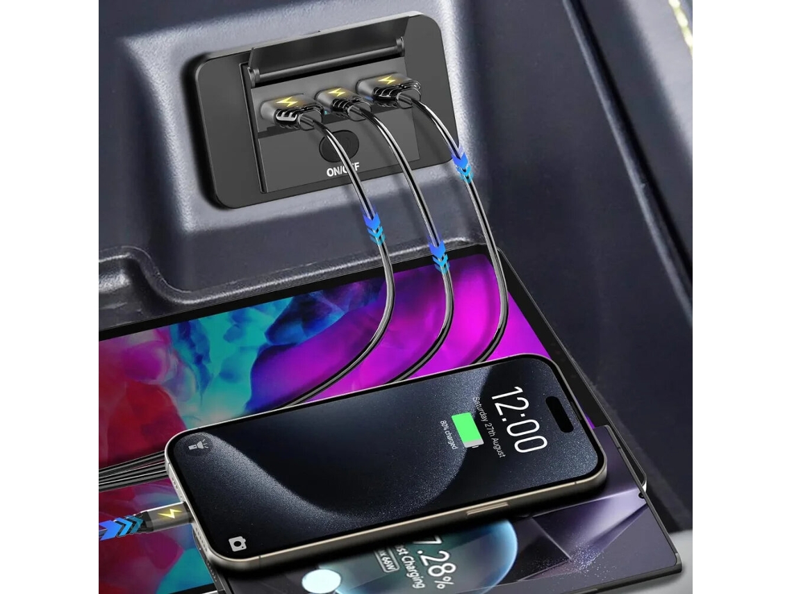 Qc3.0 + Pd3.0 + Qc3.0 - Tomada Para Carregador De Isqueiro Com 3 Portas, Carregamento Múltiple de Dispositivos, 12 V, Tomada USB Rv 72 W, Porta Usb