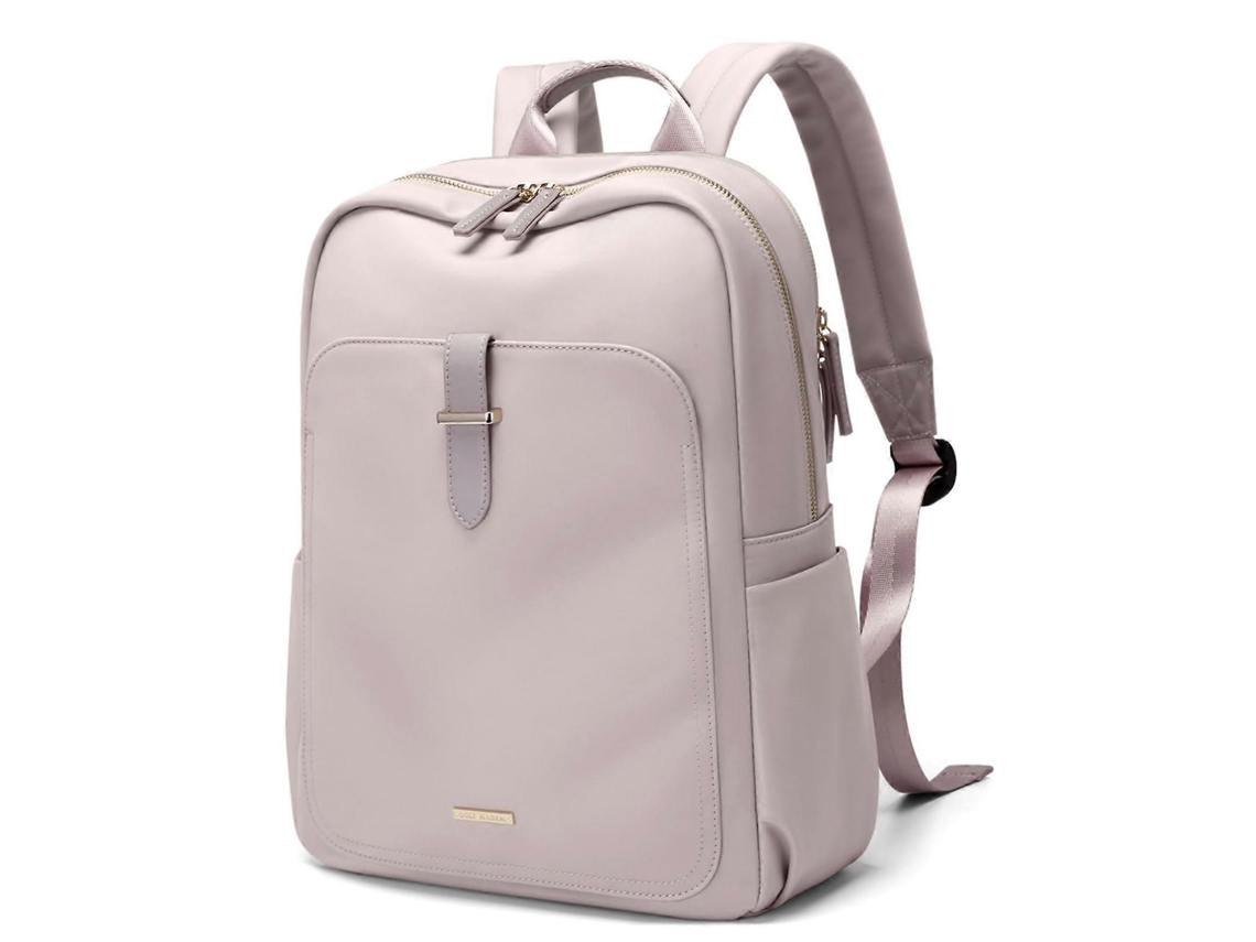 Mochila Para Laptop 14 Polegadas, Com Vários Compartimentos, Resistente À Água, Com Bolsos, Em Couro Sintético E Nylon Elysve
