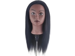 Cabeça de Manequim SFUSHOS preta, 40 cm, cabelo sintético