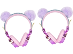 Gatuida 2 Unidades Fones De Ouvido Com Orelhas Urso Para Meninos E Meninas, Fones De Ouvido Ajustáveis E Peludos Com