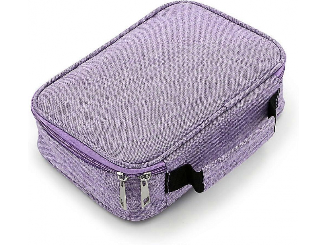 Estojo para Lápis, Grande Capacidade, Multifuncional, com Zíper, Roxo AQUAFORGE
