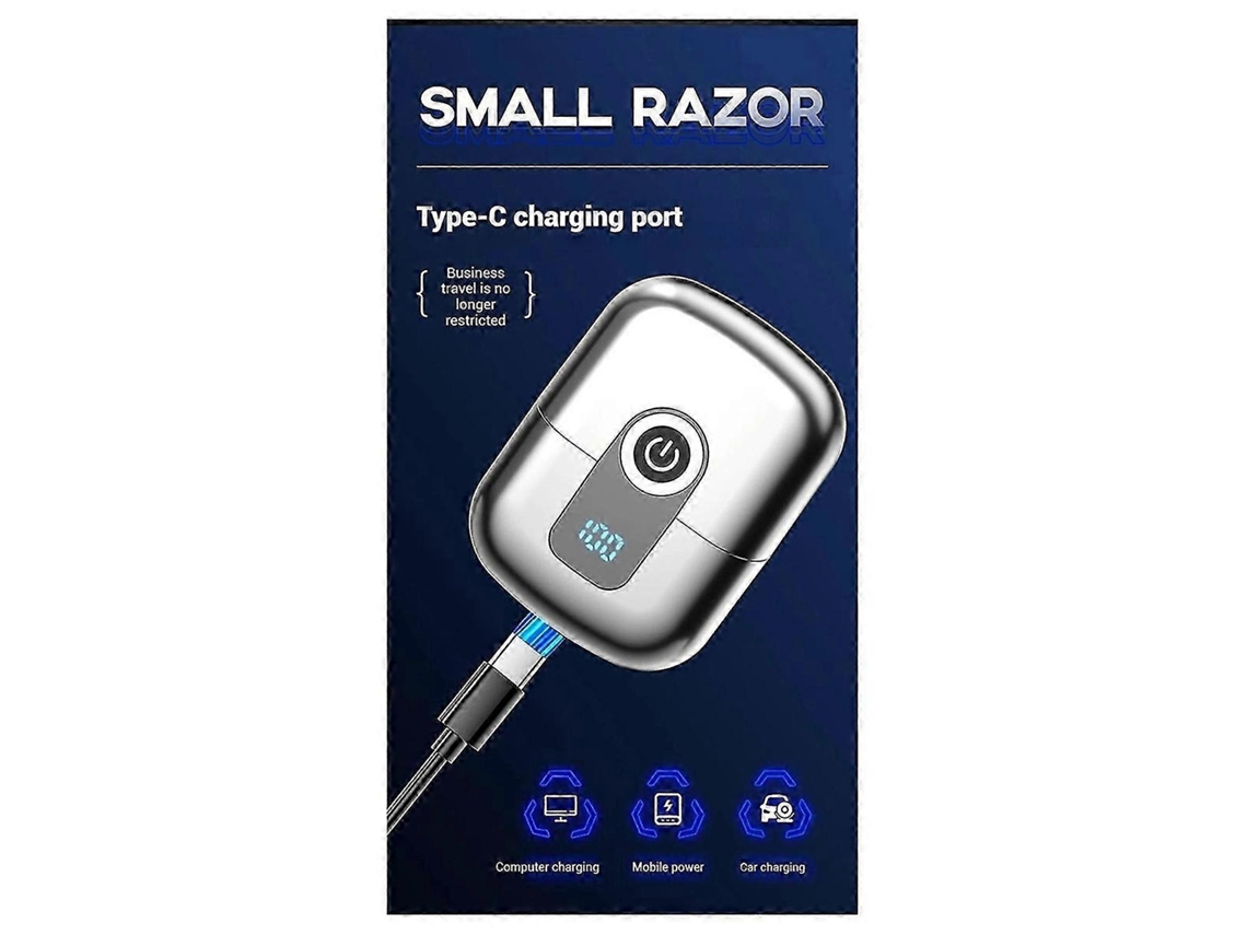 Barbeador Elétrico Masculino Com Cabeça Magnética, Mini Barbeador Portátil Com Duas Cabeças E Visor Digital. Hengjian