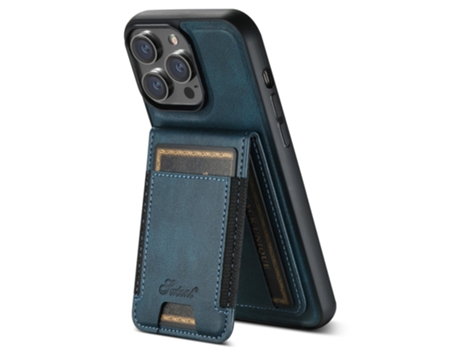 Suporte Casa Magsafe Para Iphone 12 Pro Max Suteni Pele Sintética Com Porta-cartões Azul