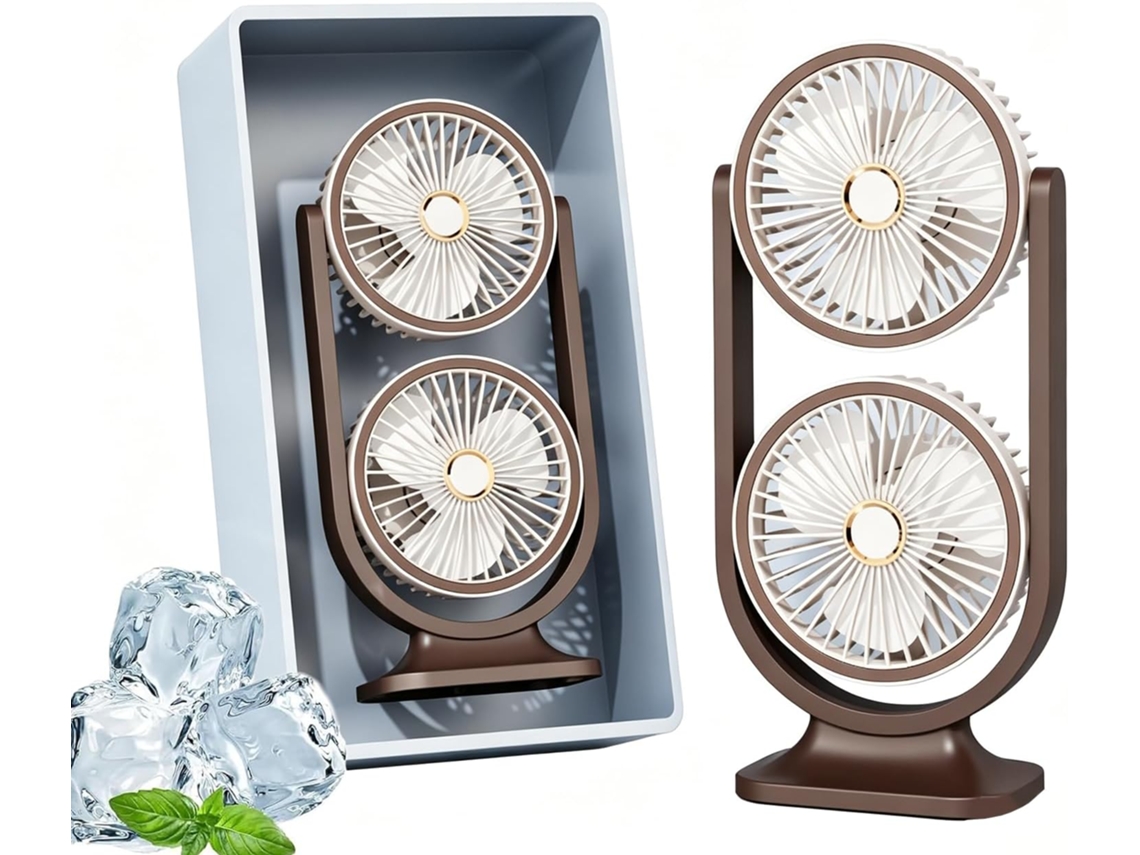 Ventilador De Mesa Recarregável, Silencioso E Potente, Portátil, Com