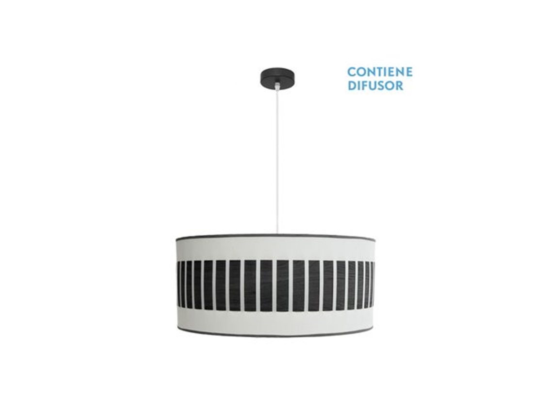 Pingente Ivanna 3Xe27 Preto/Branco-Madeira Preta Regx60X60 Cm FABRILAMP