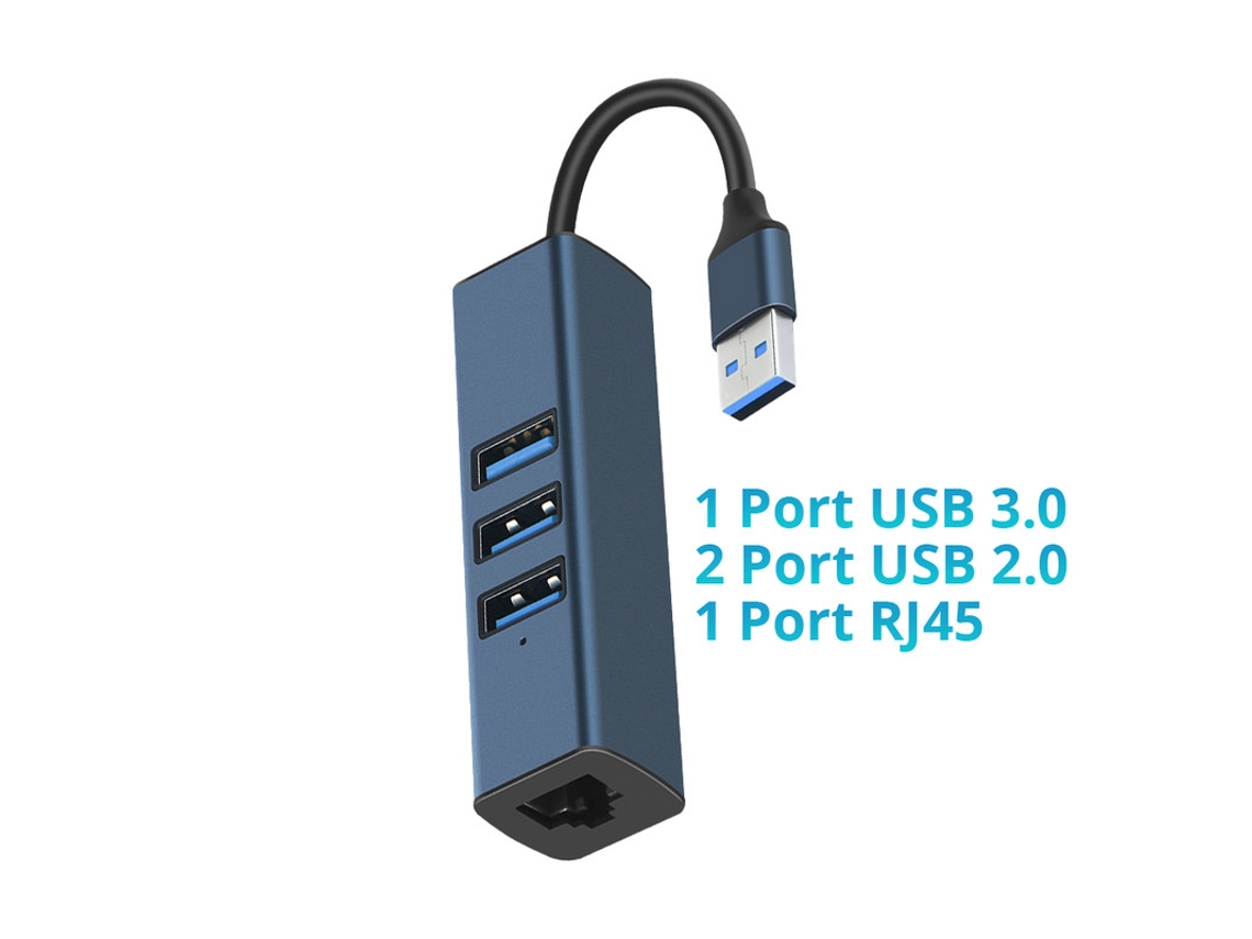 Yizhood USB C Hub 100Mbps 3 portas USB 3.0 2.0 USB para RJ45 Docking Station para Macbook Laptop Cinza