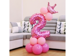 Balão Número Vibrante 32 Polegadas para Festas Rosa Número 3 LAXISCREED
