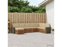 Vidaxl Conjunto De Sofás Para Exterior 8 Pcs Natural E Bege