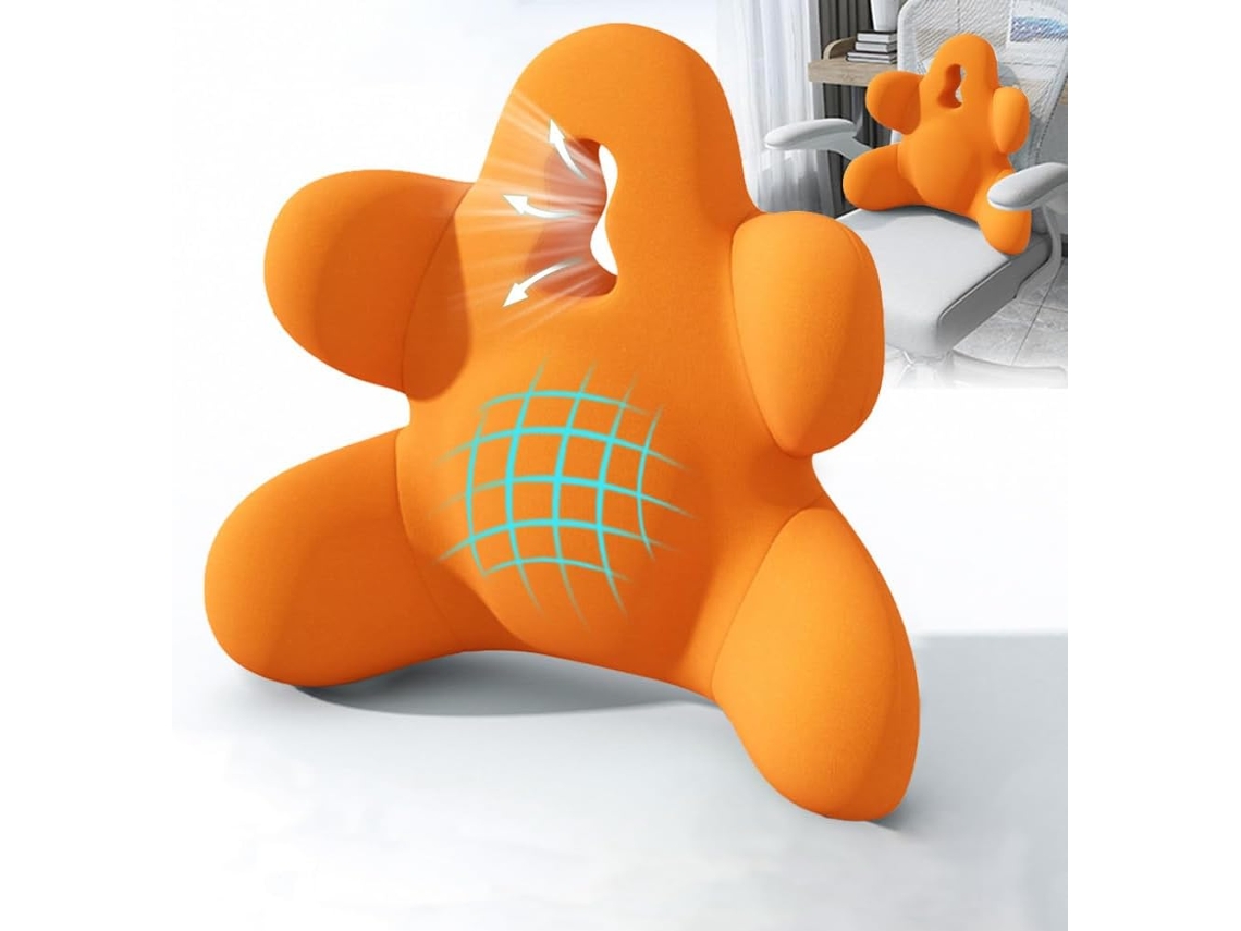 Lurelia Almofada Lombar Para Cadeira E Costas Ergonómico Laranja De Apoio Melhora O Alívio Da Dor E A Postura Sentada