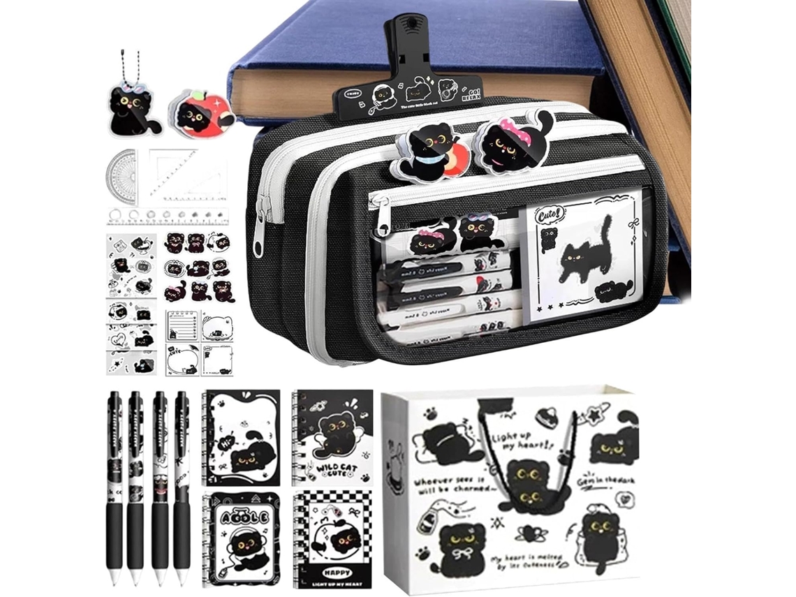 Kit De Material Escolar: Conjunto Com Canetas E Blocos De Notas
