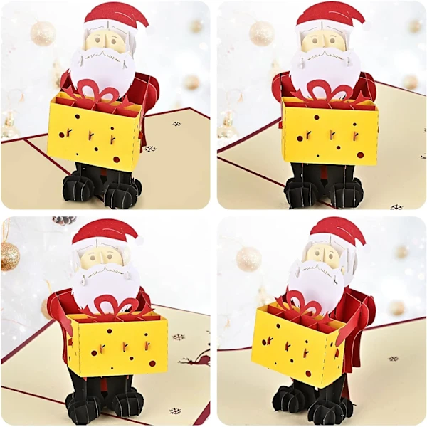 /ea/ 4 Peças Cartões De Natal 3d, Cartões De Natal Com Envelopes Pop Up Chris Aquaforge