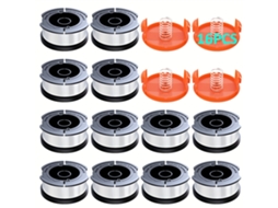 Compatível com Black+decker, Unidades , 30 Pés, Alimentação Automática, Kit com 16 Carretéis de Fio para Aparador de Grama AQUAFORGE (af 100)