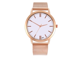 Relógio analógico Zhoulianfa Fashion Casual em ouro rosa com mecanismo de quartzo e pulseira de malha.