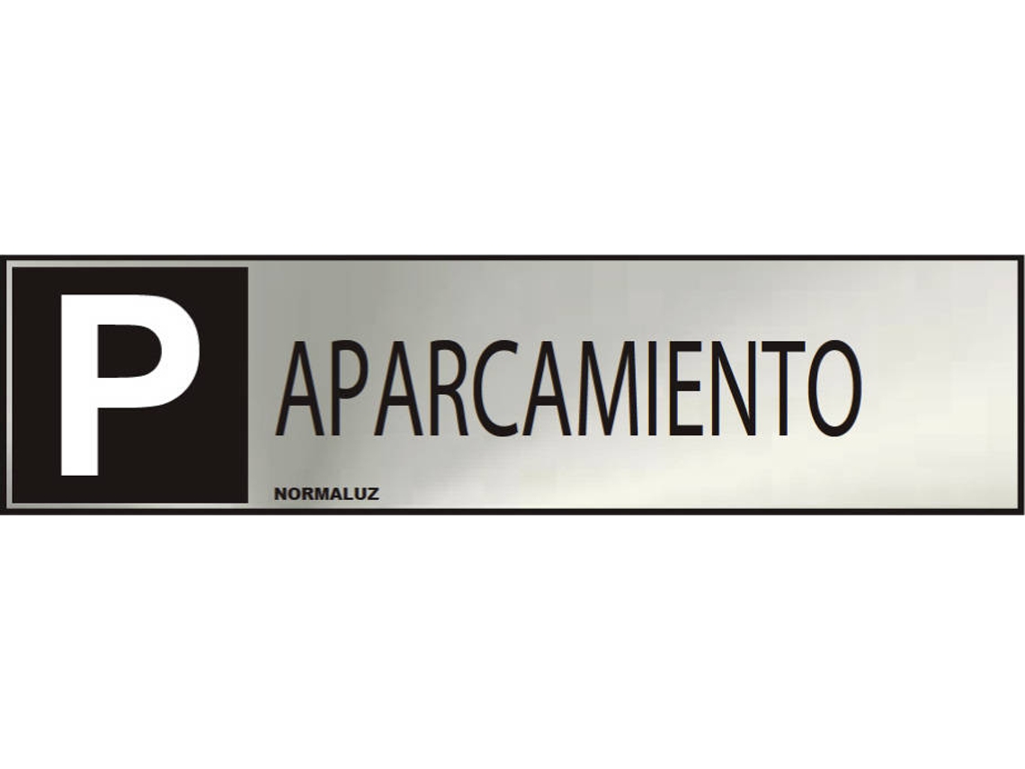 Sinal Informativo NORMALUZ "Estacionamento" (Inox Adesivo 0.8Mm) 5X20Cm