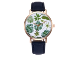 Reloj De Pulsera De Cuero Para Mujer Con Movimiento De Cuarzo Estilo Casual Azul