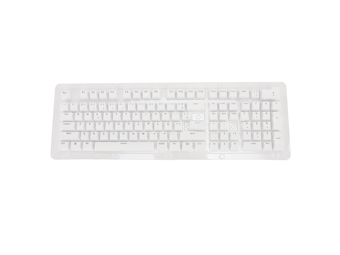 Keycaps Translúcidos Em Português Brasileiro De 110 Teclas Para Teclado Mecânico Branco