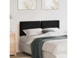 Vidaxl Cabeceira Estofada Com Cabeceira Natural E Preto 120 Cm