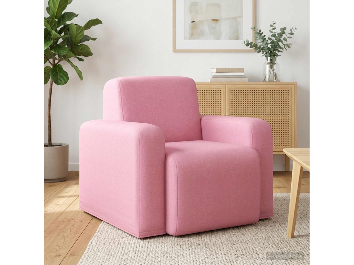 Vidaxl Poltrona Rosa Tecido