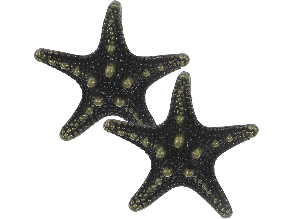 Puxadores De Armário Em Formato Estrela Do Mar Para Guarda Roupa, Em Liga De Zinco, 2 Peças