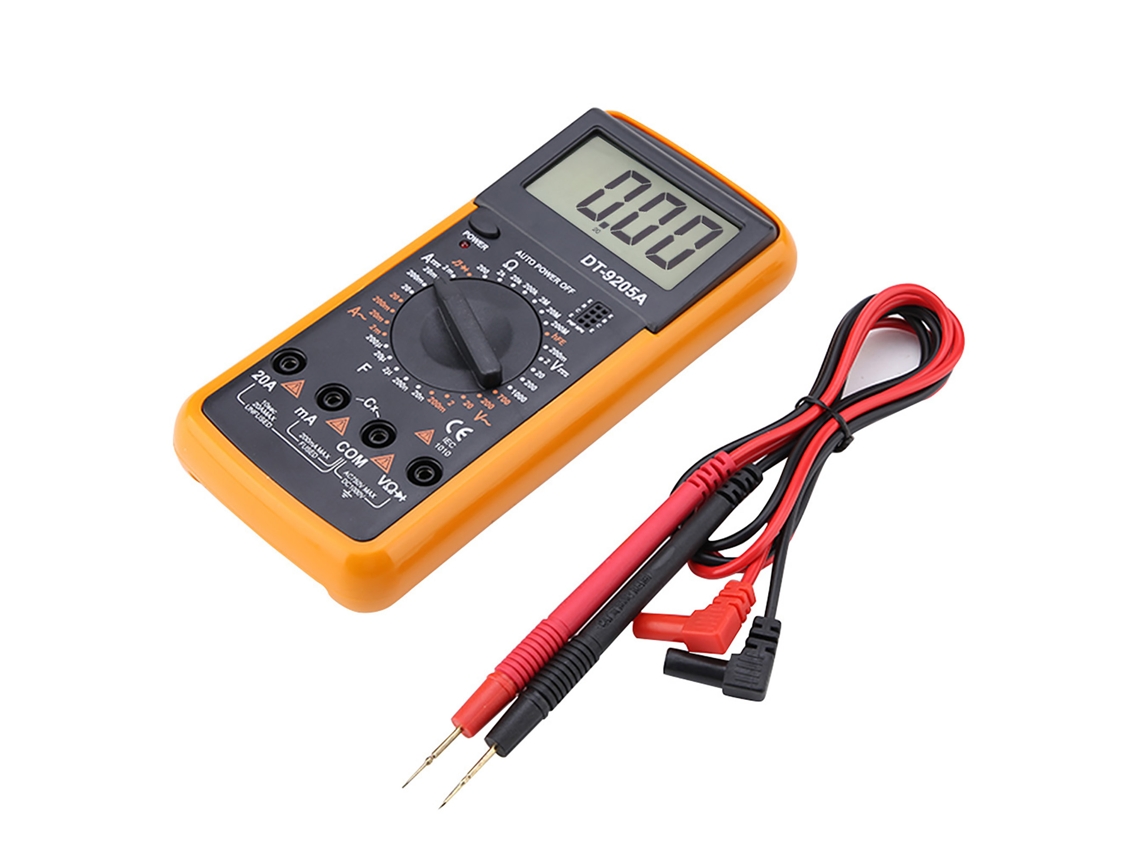 Multímetro Digital Dt9205a YURU com LCD, Tensão, Resistência e Função Automática