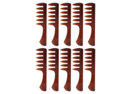 2026 10 Peças de Pente de Estilo com Dentes Largos, Cabo Ergonômico Longo, Profissional para Cabelo Oleoso, Vintage, Homem, Marrom Transparente