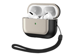 Capa Protetora Para Fones De Ouvido Sem Fio Airpods Pro Com Textura De Couro Eletroplateado