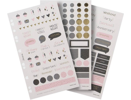 Autocolantes FILOFAX  Confetti - 6 Folhas (Preto)