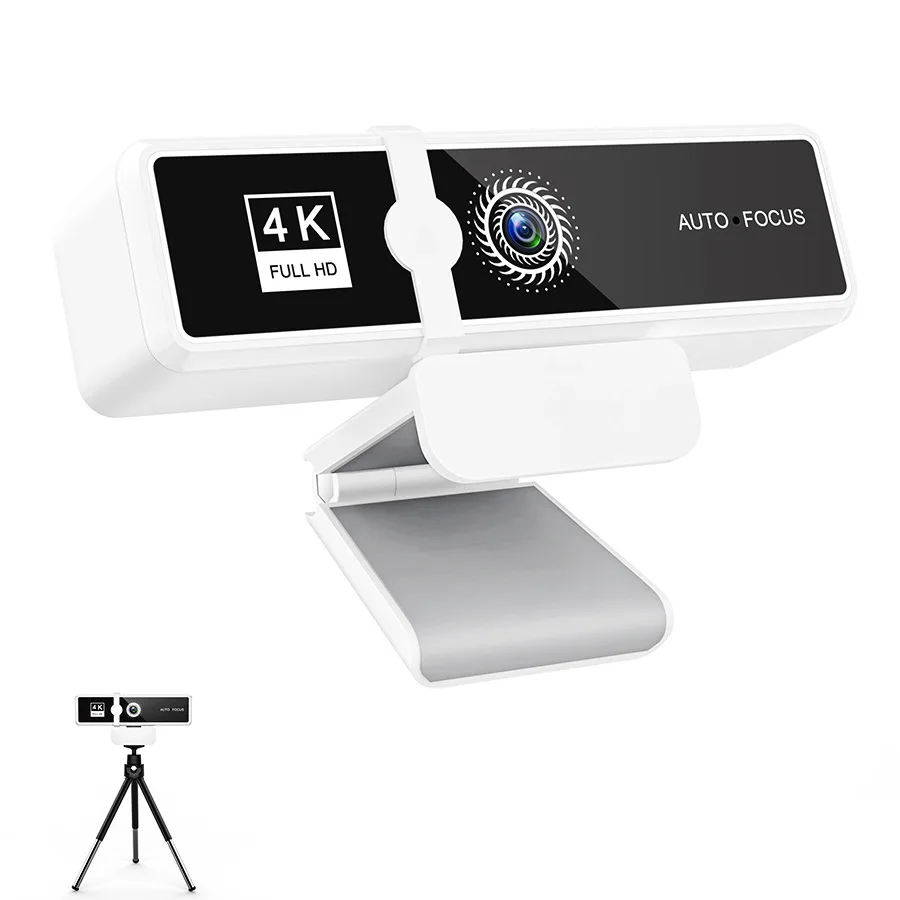 Webcam Full Hd (4k Branca) Com Foco Automático, Microfone E Interface Usb.