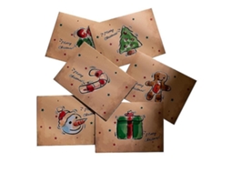 Cartão De Feliz Natal Com Envelope Bênçãos Com Lindo Tema Aquaforge