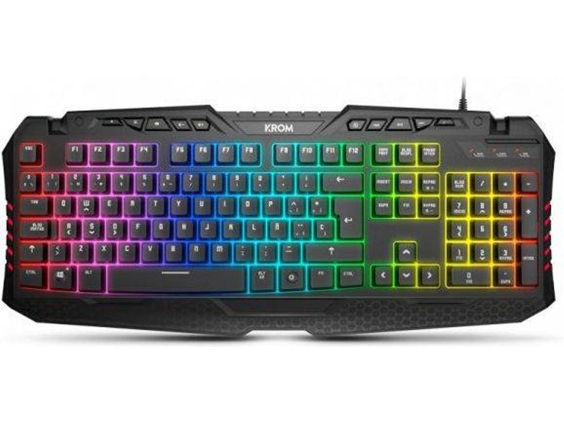 Teclado Gaming KROM Kyra RGB (Membrana - Português - Preto)