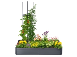 Canteiro CHEZMOI retangular em metal, suportes para tomates, 180x90x29,5 cm