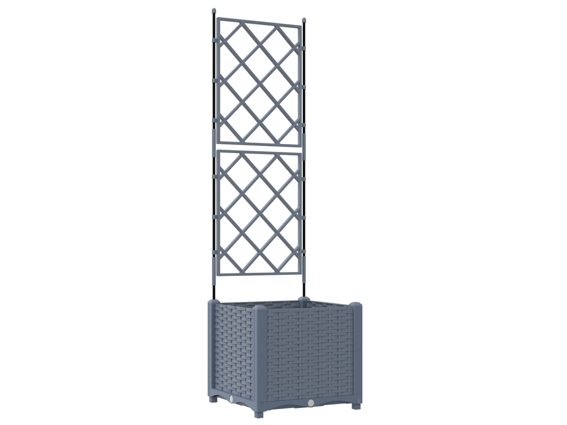 Conjunto 1 Vaso De Jardim Vidaxl Cinzento-claro Polipropileno (40 X 40 X 143 Cm)