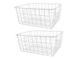 Cesta de armazenamento de ferro para freezer, grande capacidade, resistente à corrosão, 2pcs, branco em S/MARCA