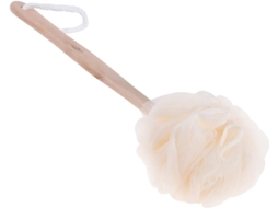 Escova De Banho Esfoliante Ipetboom Com Cabo Longo Em Esponja Natural, Limpeza Suave Da Pele E Alça Para Pendurar, Para