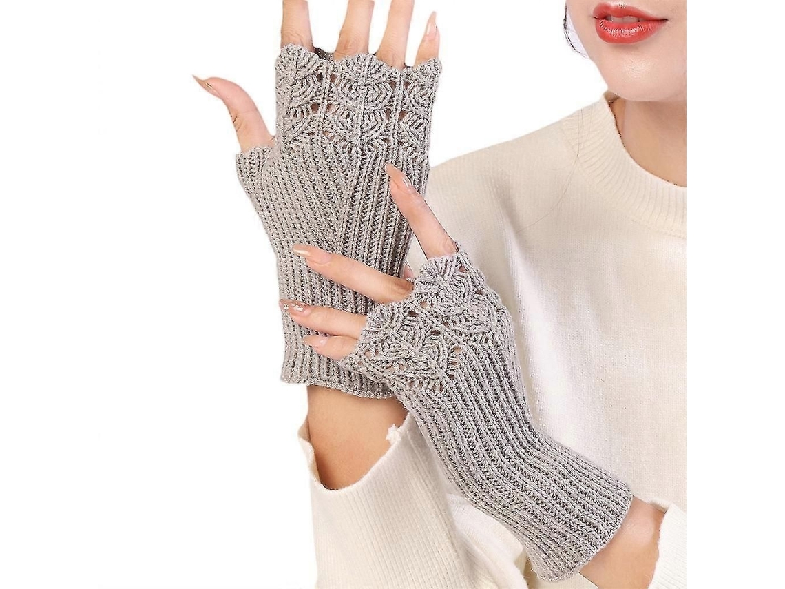 Luvas Sem Dedos De Malha, Para Inverno, Aquecimento De Mãos E Pulsos - Elysve