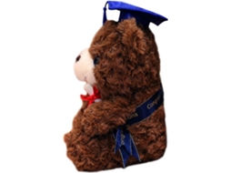 Urso De Pelúcia Marrom Para Formatura Com Chapéu Azul, Macio E Feito
