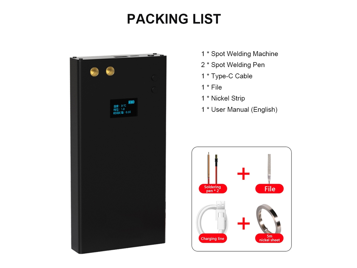 Laxiscreed Mini Spot Welder Ajustável Com Bateria De 7500mah Para Reparações Precisas E Rápidas